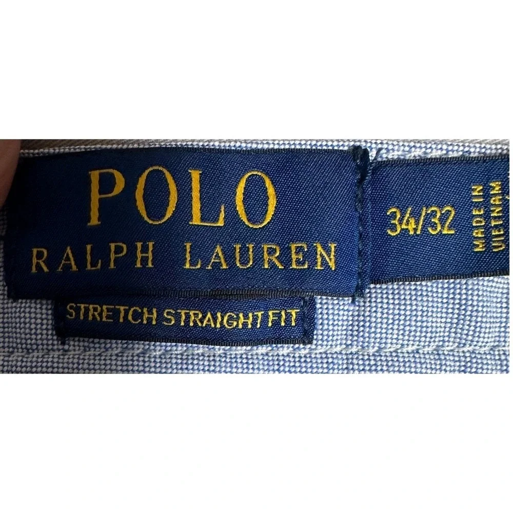 Polo Ralph Lauren Pants Mens 34X32 Grey Khakis Chino Stretch Straight Fit Pony